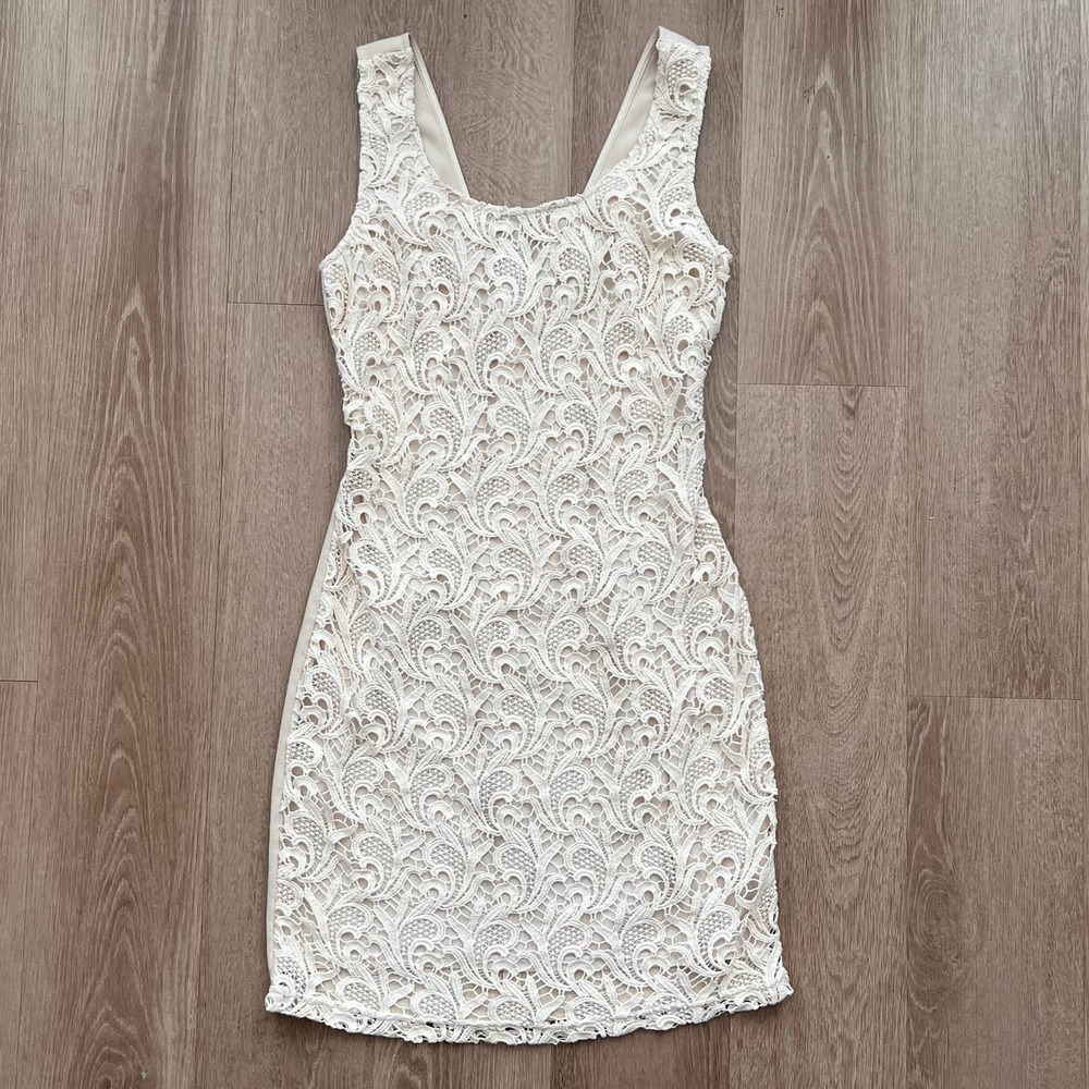 Chelsea & Violet Medium Cream Lace Overlay Dress